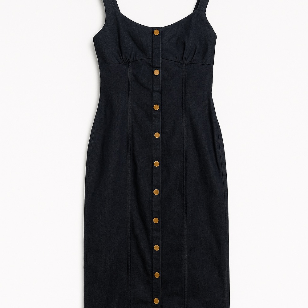 Zara nwt Elegant denim Button Down dress